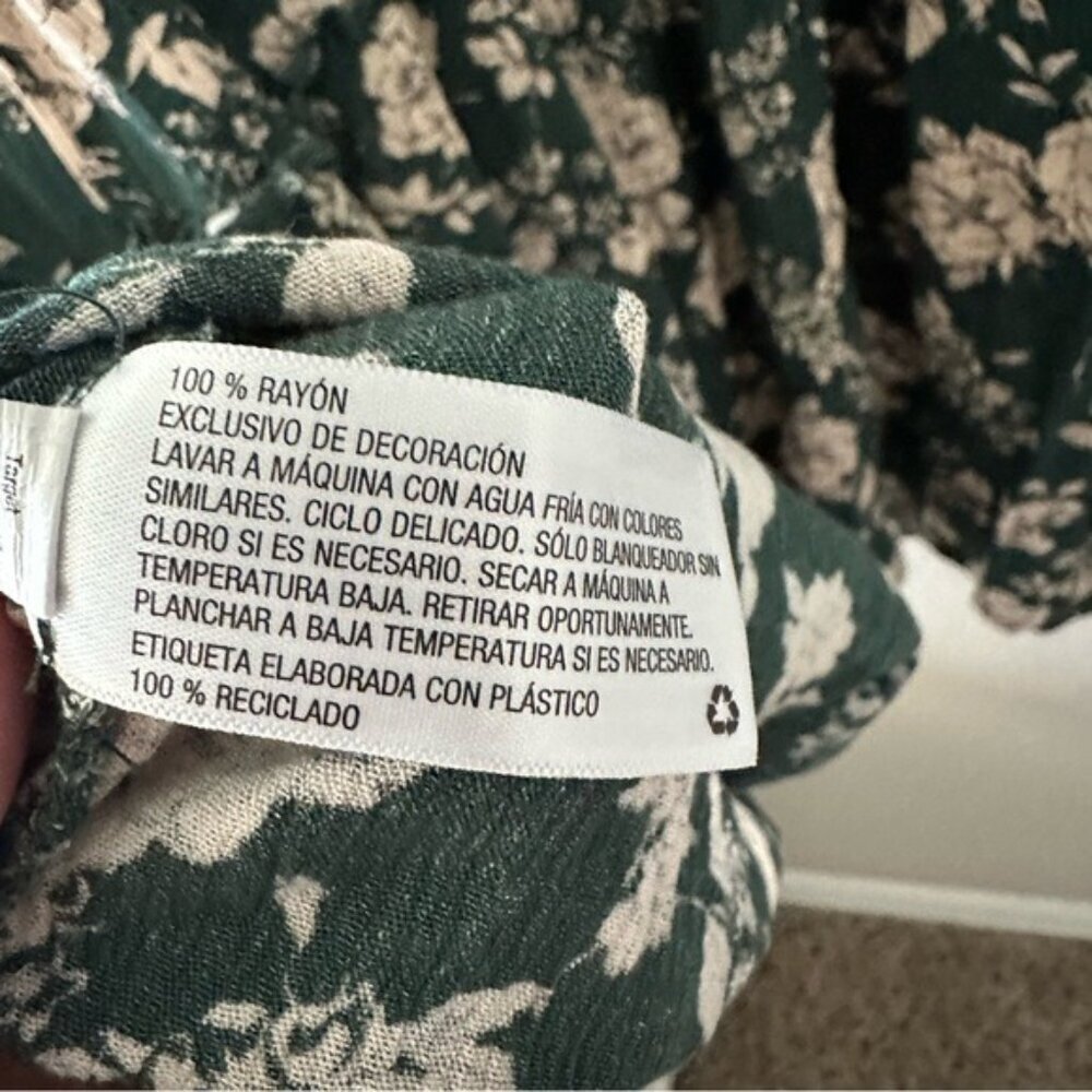 Knox Rose Green Ruffled Tiered Sundress floral-printed babydoll Sz Medium - Picture 8 of 8
